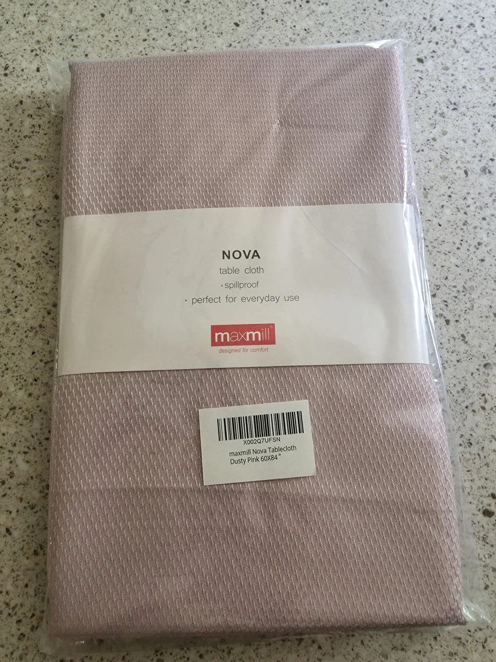 New In Pkg Dusty Pink Tablecloth